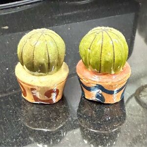 Vintage Cactus Shaped Salt and Pepper Shakers